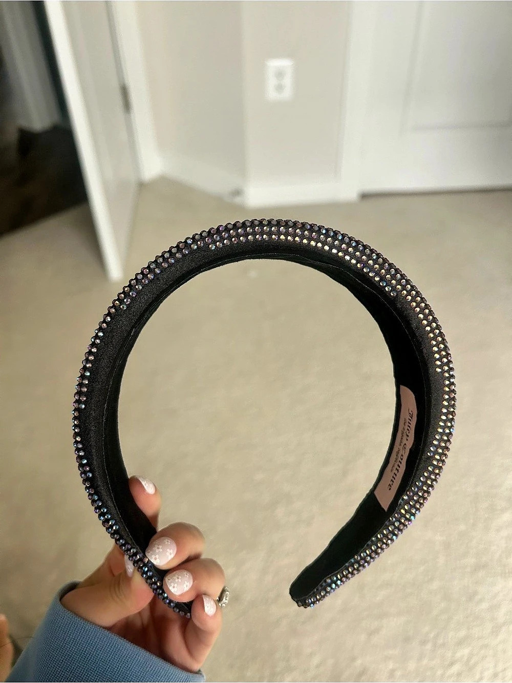 Juicy Couture Embellished Crystal Headband in Black Like New